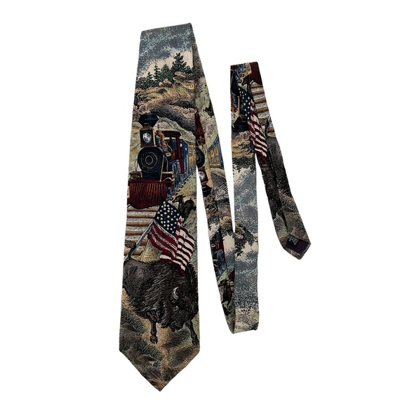 Tango by Max Raab Silk Americana Series Union Pacific Silk Tie - Picture 14 of 14